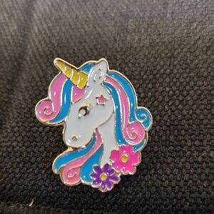 Whimsical Unicorn Pin with Gold Accents
